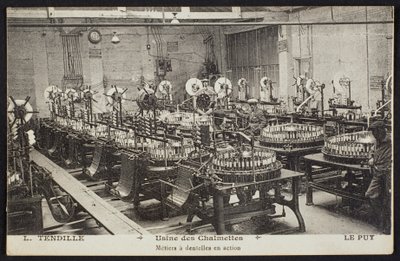 Postkort, der viser kniplingsfabrikken Les Chalmettes, L. Tendille, i Le Puy, ca. 1900 af French Photographer